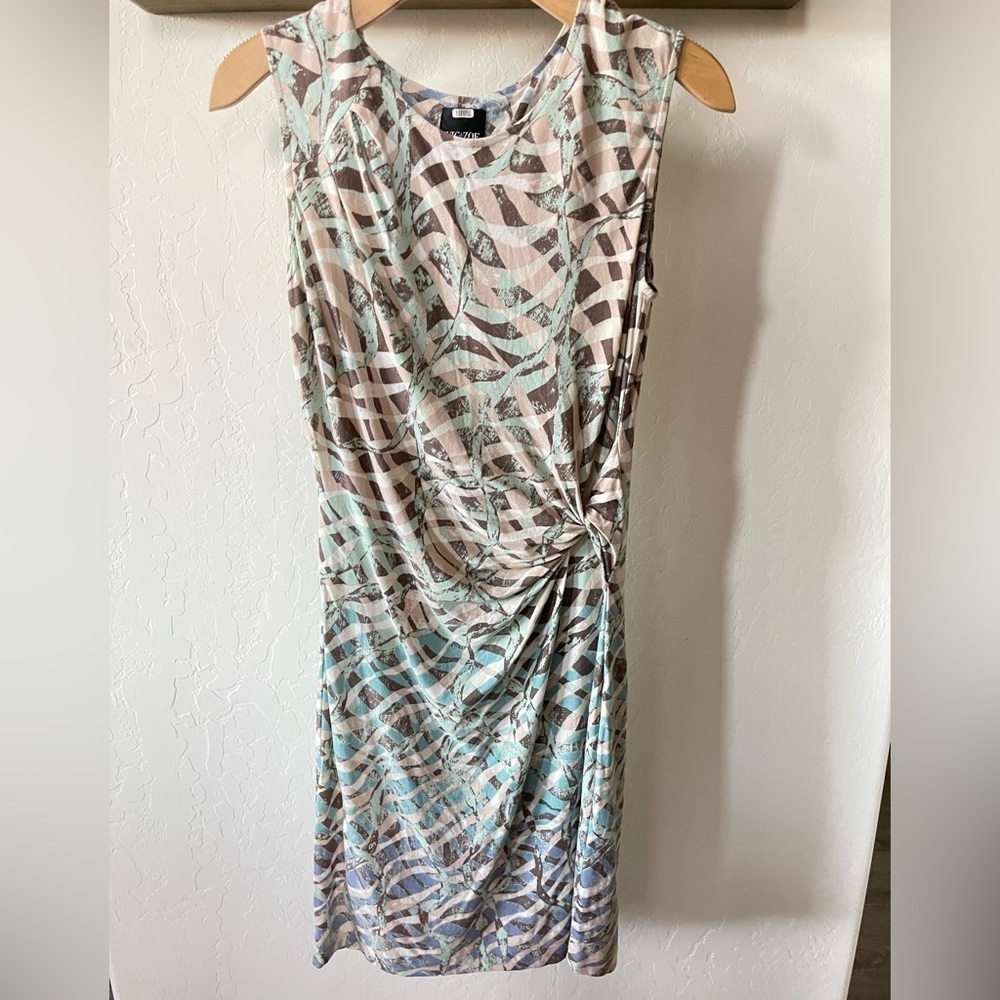 Anthro Nic + Zoe Blue/Turquoise Geometric Midi Dress, Size Petite Small•••